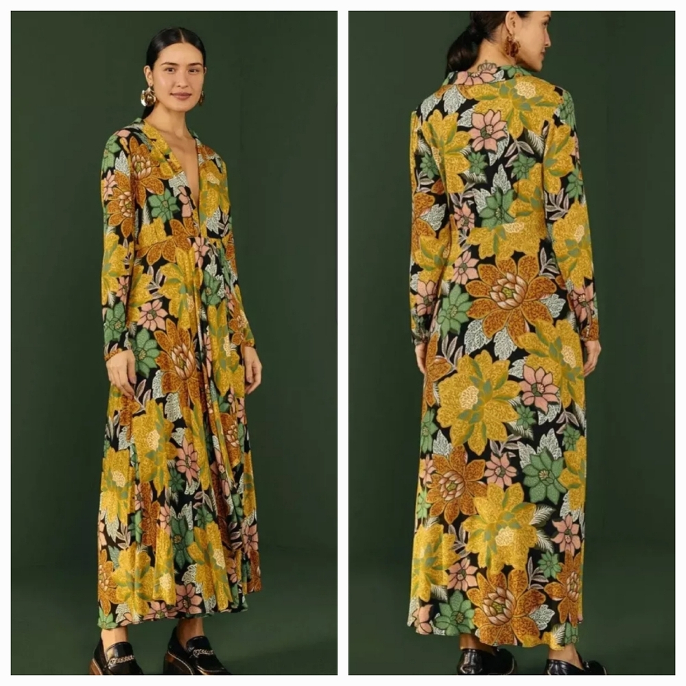 FARM Rio Floral Maxi Dress - Yellow, Green, Pink